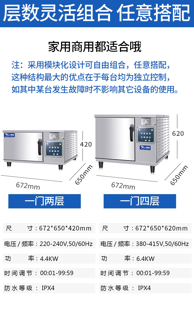 太阳集团高温蒸柜灵活组合